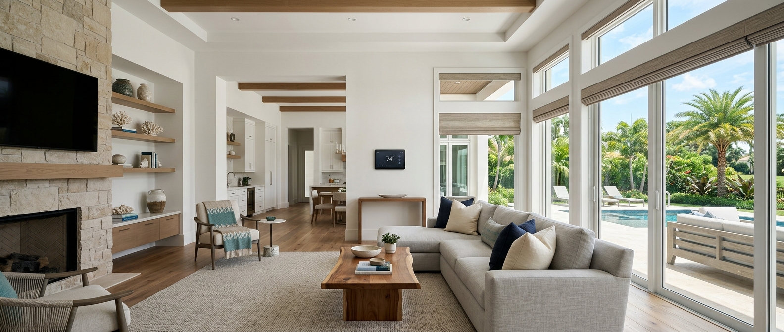 smart home upgrades that add resale value in a South Florida living room