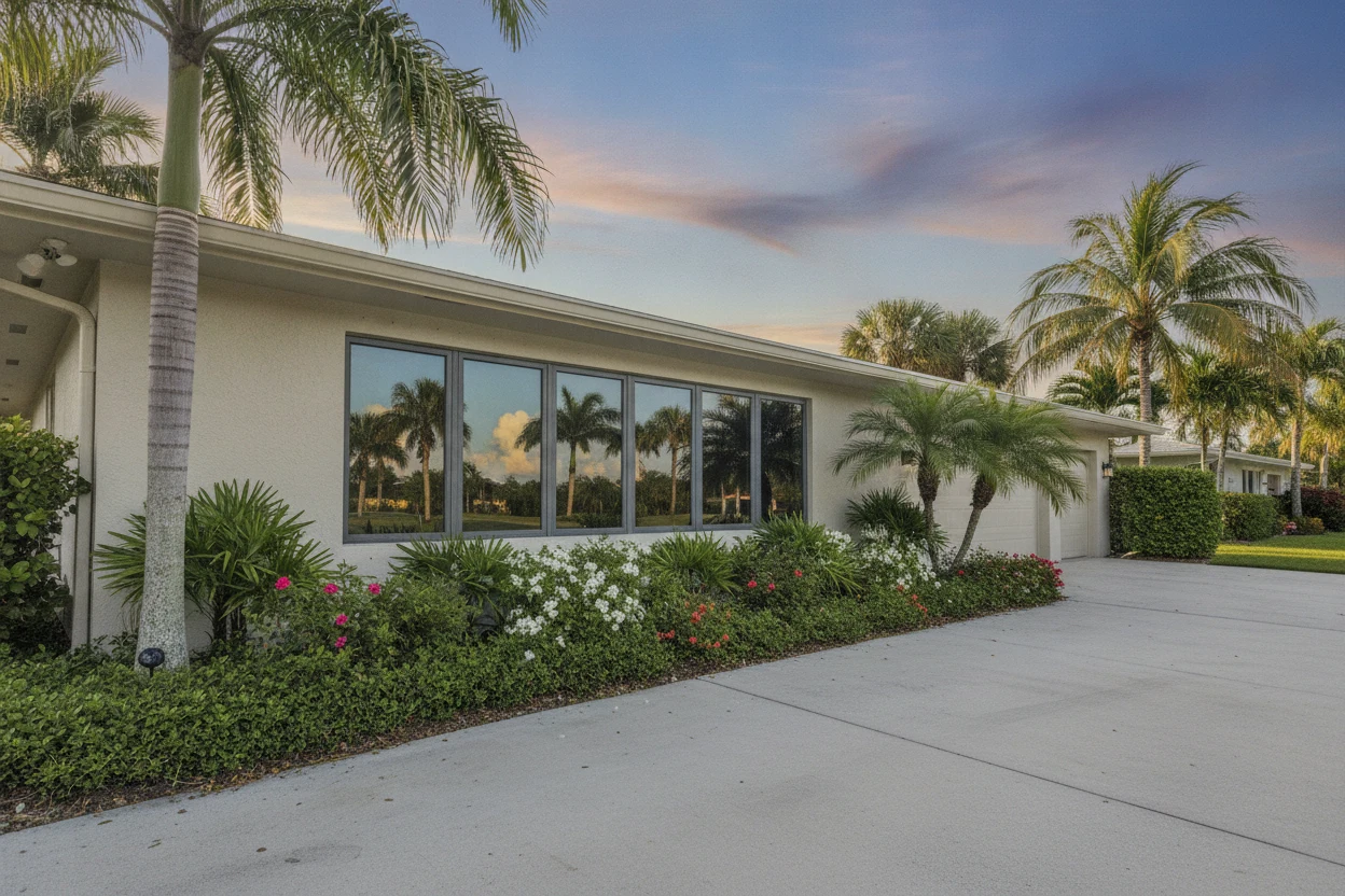 South Florida home with brand-new permitted impact windows in Broward County
