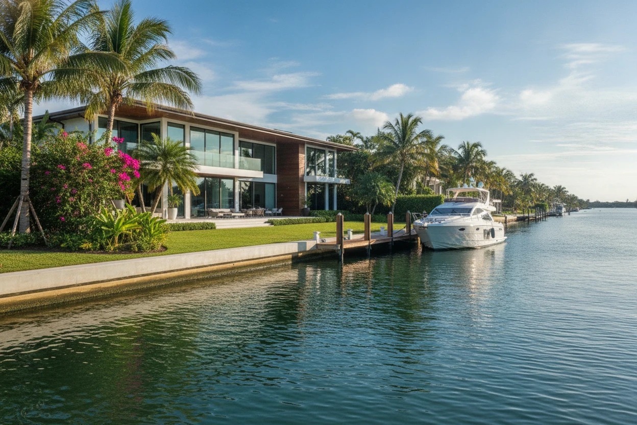 Seawall repair in Fort Lauderdale protecting a waterfront home along the Intracoastal